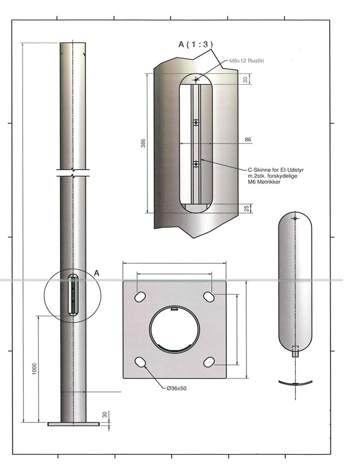 cylindriske master Ø 102 mm